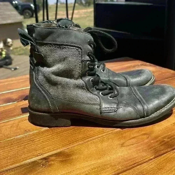 Steve Madden Mens Blue Mayhem Combat Boots, Size 11D, laceup - Picture 2 of 7